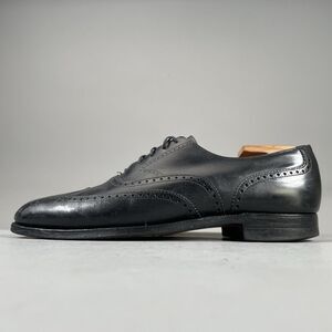 Peal & Co Brooks Brothers Men’s UK9 US10 Black Leather Oxford Wingtip Dress Shoe